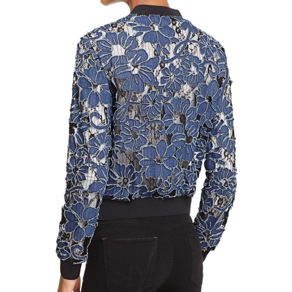 Lucy Paris Demi Lace Denim Bomber Jacket - Picture 2 of 5